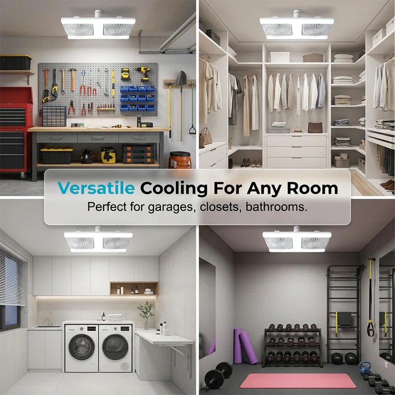 🌬️✨ Dual ceiling fan with LED light – modern design with remote control for the living room and bedroom - Image 7