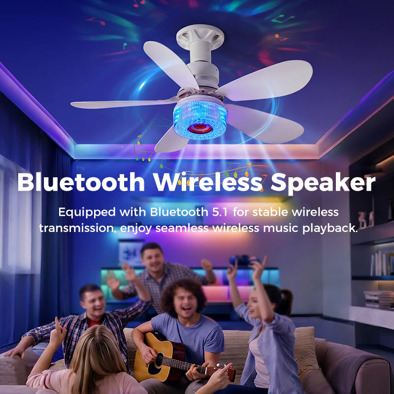 🌀 50% OFF! ✨ 3-in-1 Ceiling Fan with Light & Bluetooth – RGB, Quiet, Smart 💡