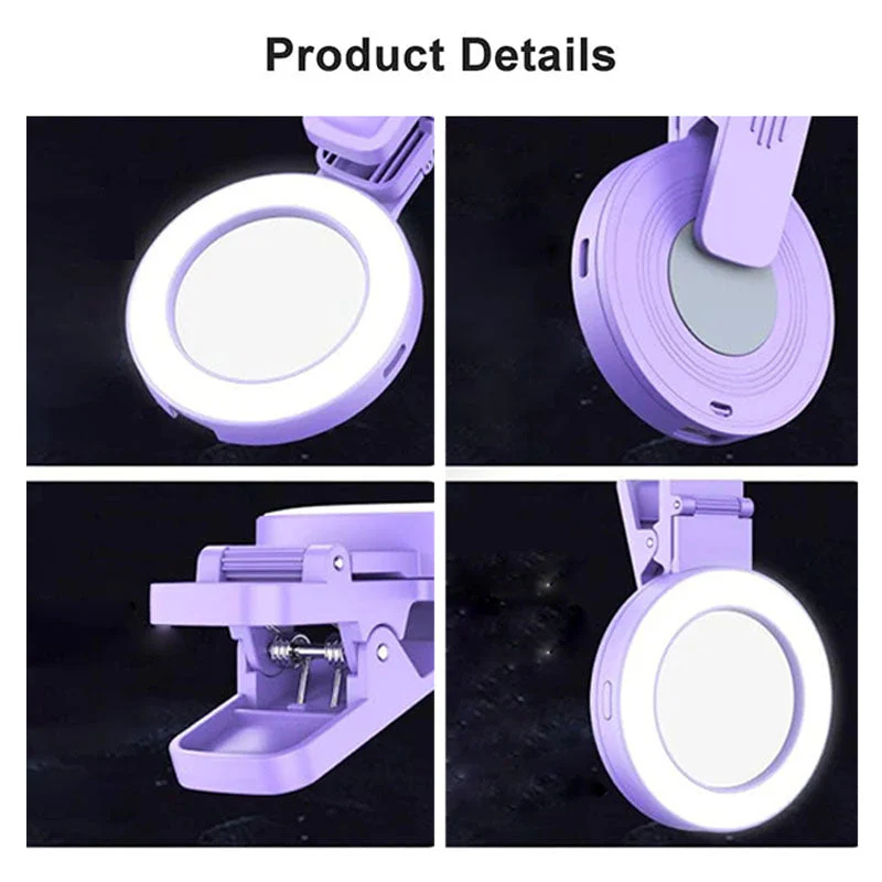 Clip-on Ring Light with Makeup Mirror & Remote Control - Image 7