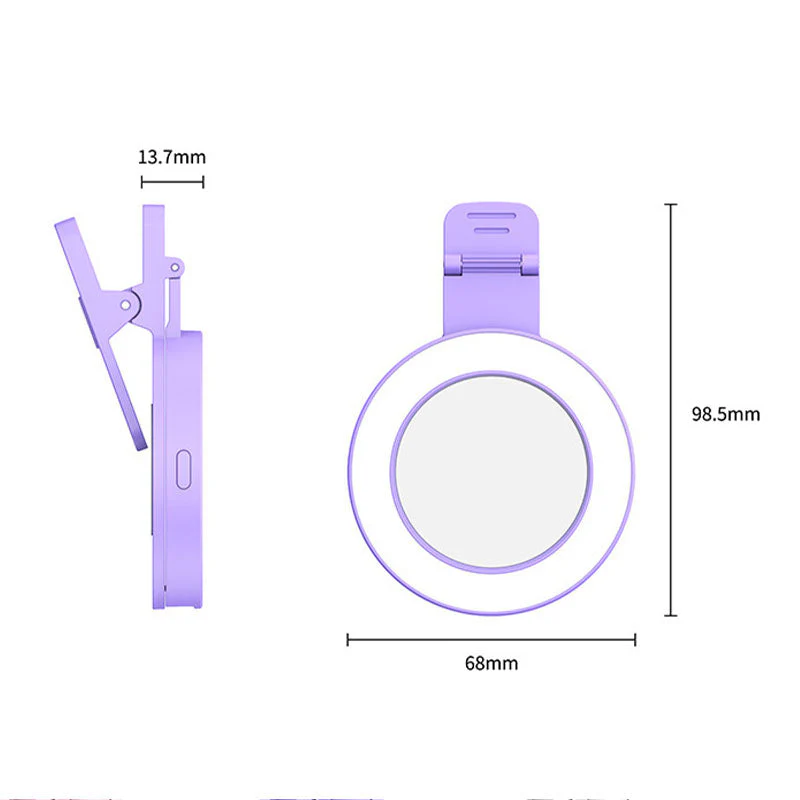Clip-on Ring Light with Makeup Mirror & Remote Control - Image 8