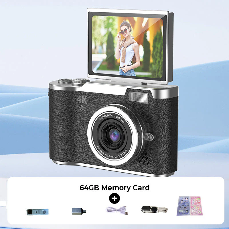 💎 60% OFF! 💎 4K HD Flip-Screen Digital Camera – 8X Zoom, Auto Focus & Rotating Screen for Vlogging & Selfies 📸🌈 - Image 24