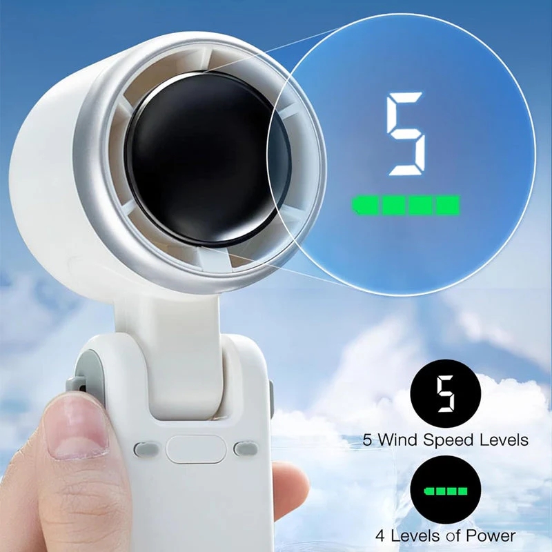 ๐ 5-Speed Foldable Fan โ Compact, Strong Wind, Rechargeable, On-the-Go Cooling ๐จ๐ - Image 3