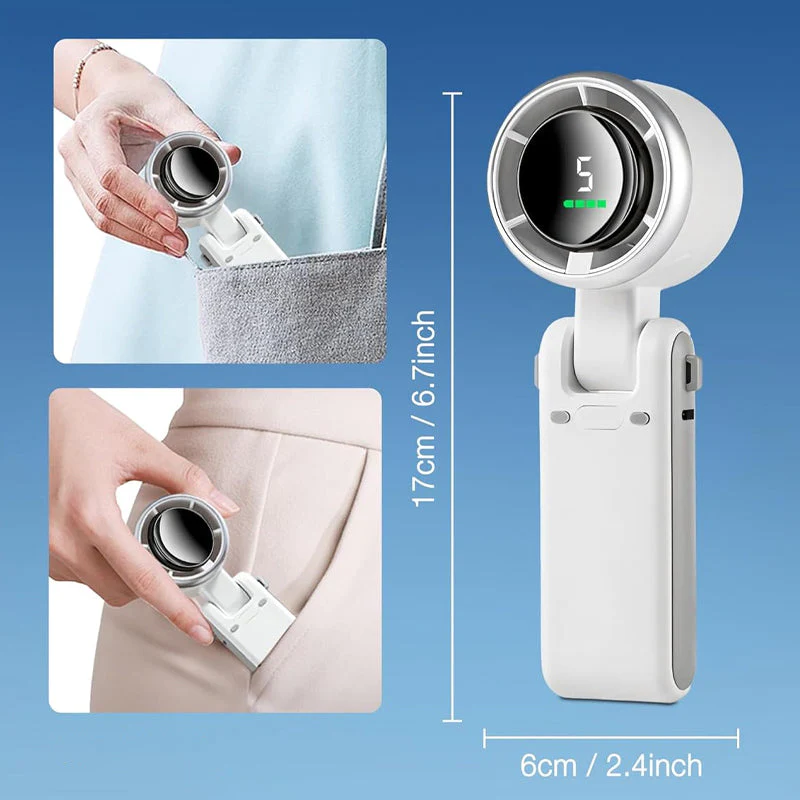 ๐ 5-Speed Foldable Fan โ Compact, Strong Wind, Rechargeable, On-the-Go Cooling ๐จ๐ - Image 4