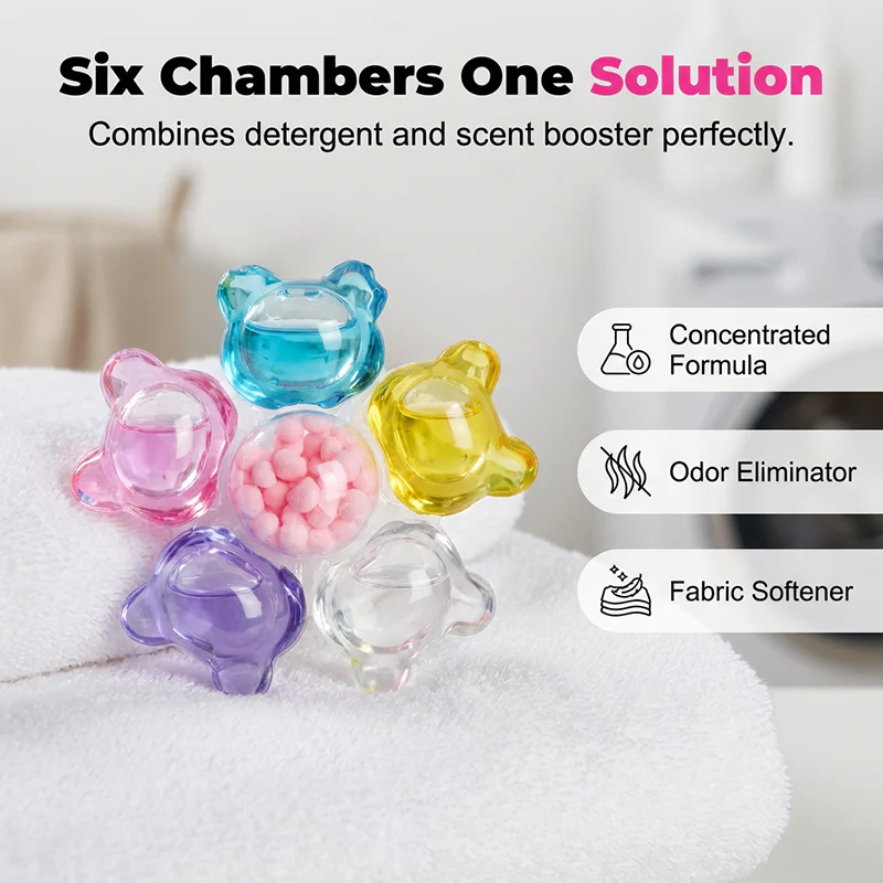 6-in-1 Laundry Detergent Pods with Long-Lasting Fragrance - Image 3