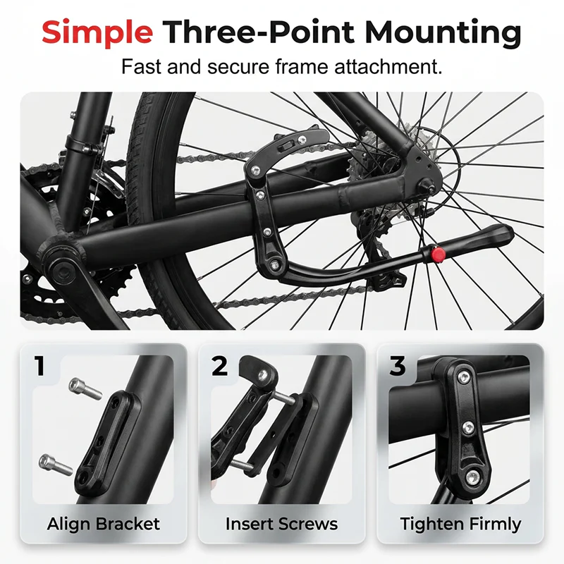 🚲 LIMITED-TIME 50% OFF! ✨ Adjustable Bicycle Kickstand – Lightweight Aluminum, Universal Fit & Frame-Safe Clamp 🔩 - Image 4