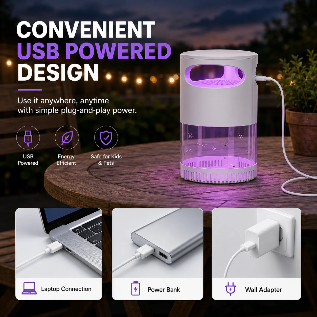 🌙 LIMITED-TIME 50% OFF! ✨ UV Mosquito Killer Lamp – USB, Quiet, Chemical-Free 🦟 - Image 4