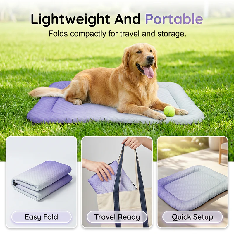 💖❄️Pet Cooling Mat for Dogs & Cats 🐾 Naturally Cool Ice-Silk Pad • Breathable, Washable & Soft 🐶🐱 - Image 14