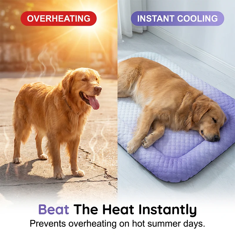💖❄️Pet Cooling Mat for Dogs & Cats 🐾 Naturally Cool Ice-Silk Pad • Breathable, Washable & Soft 🐶🐱 - Image 15