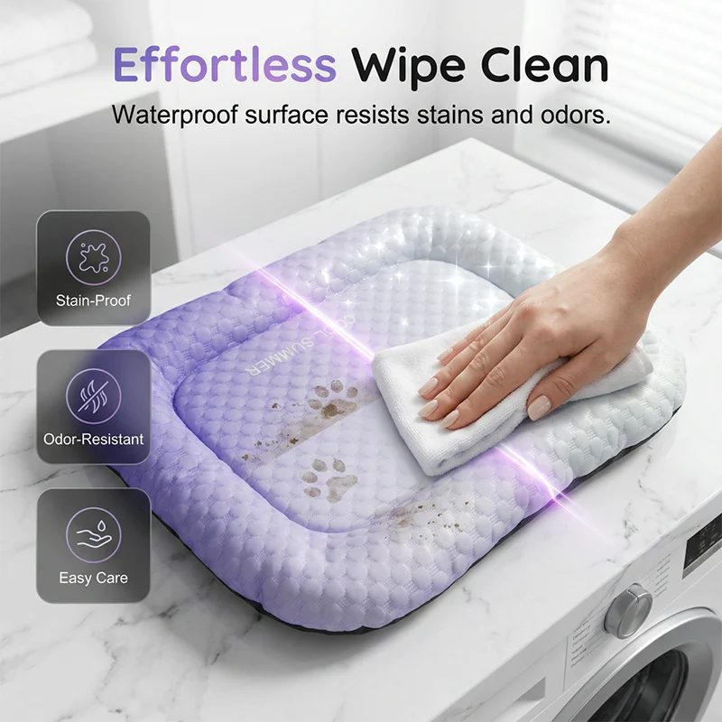 💖❄️Pet Cooling Mat for Dogs & Cats 🐾 Naturally Cool Ice-Silk Pad • Breathable, Washable & Soft 🐶🐱 - Image 18