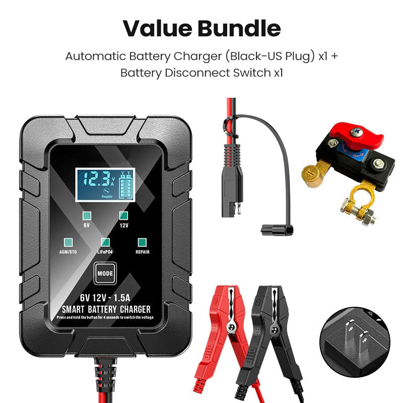 ⚡ 1.5A 6V/12V Automatic Battery Charger – Fast, Safe & Reliable Charging 🔋✨ - Image 12