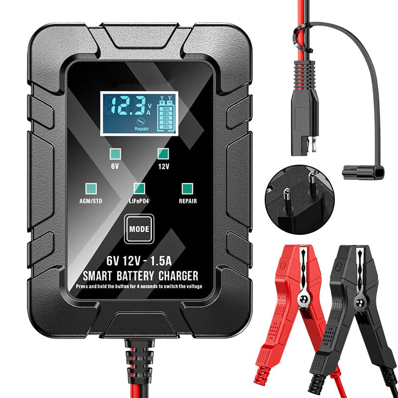 ⚡ 1.5A 6V/12V Automatic Battery Charger – Fast, Safe & Reliable Charging 🔋✨ - Image 2