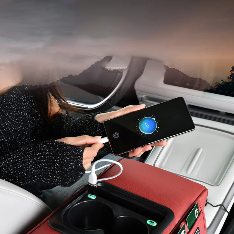 Car Armrest Organizer with USB Charging Ports - Image 4