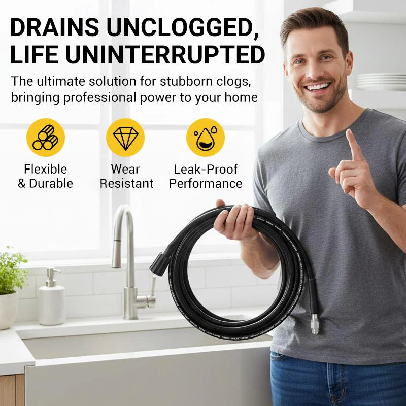 💧 Triple-layer burst-proof hose – PVC & stainless steel. Universal connector, easy install. Perfect for heavy-duty cleaning! 🚿🔧