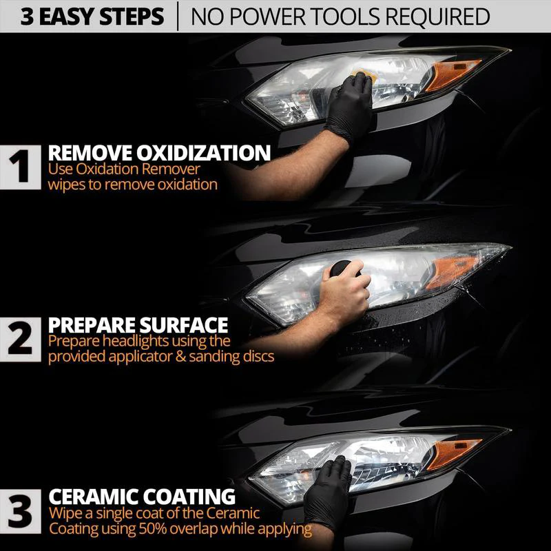 Automotive Headlamp Restoration Fluid, Restore Oxidized & Yellowed Headlights with Crystalline Coating, Anti-Blur Refurbisher - Image 8