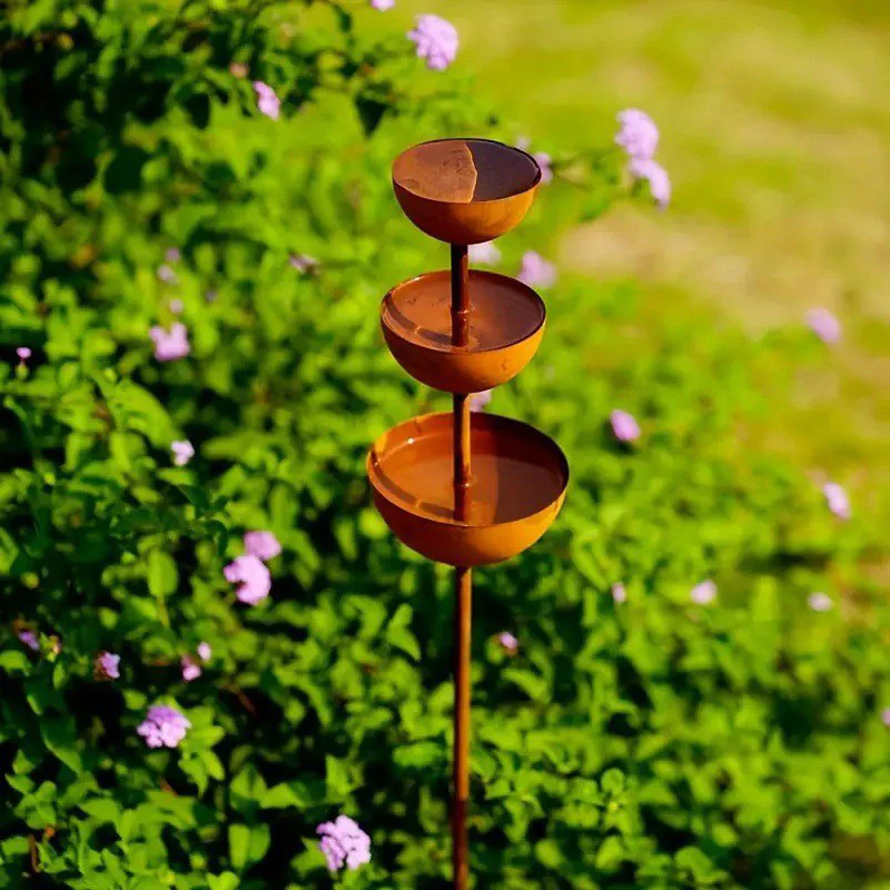 🔥🔥Buy 2 Get 1 Free☔️3-Tier Rustic Metal Bird Feeder & Drinker Stake - Image 4