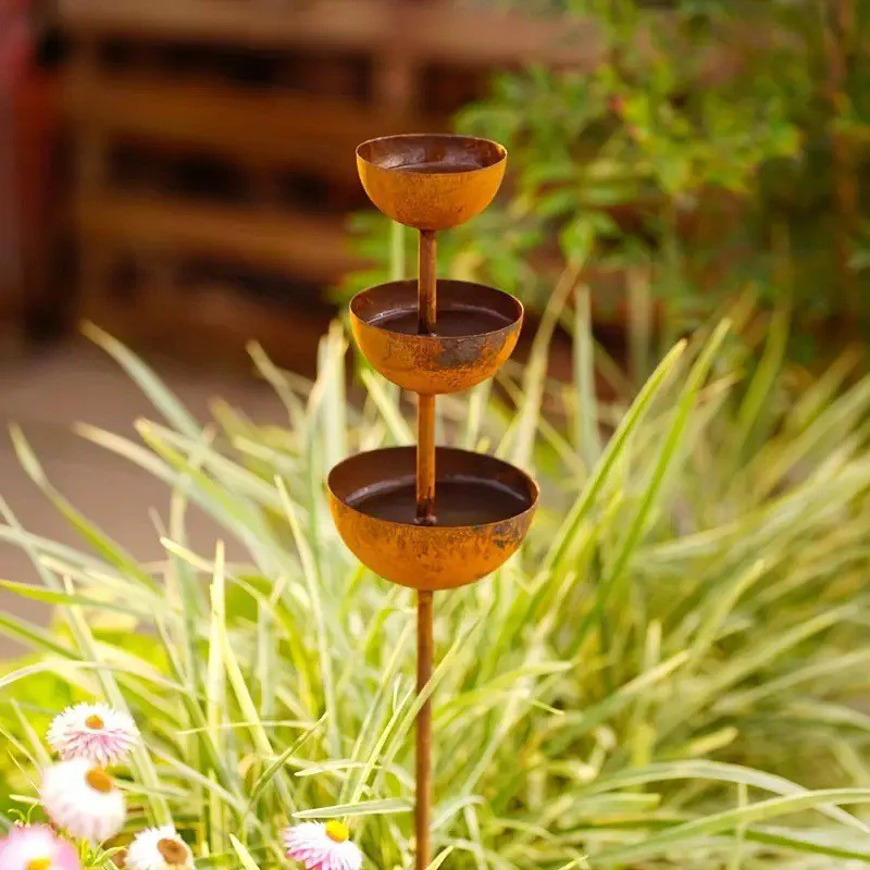 🔥🔥Buy 2 Get 1 Free☔️3-Tier Rustic Metal Bird Feeder & Drinker Stake - Image 6