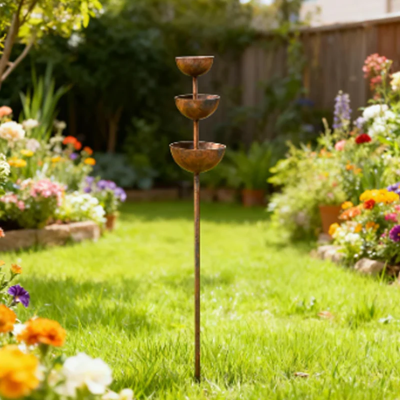 🔥🔥Buy 2 Get 1 Free☔️3-Tier Rustic Metal Bird Feeder & Drinker Stake - Image 8