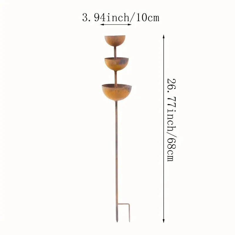 🔥🔥Buy 2 Get 1 Free☔️3-Tier Rustic Metal Bird Feeder & Drinker Stake - Image 9