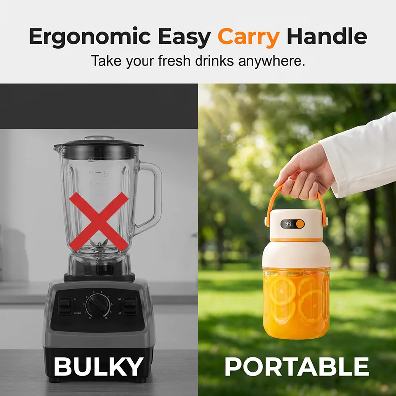 ⏰🔥LIMITED TIME 50% OFF! 🍓 Portable Personal Blender – USB Rechargeable Mini Juicer Cup for Smoothies & Shakes On-the-Go 🥤✨ - Image 4