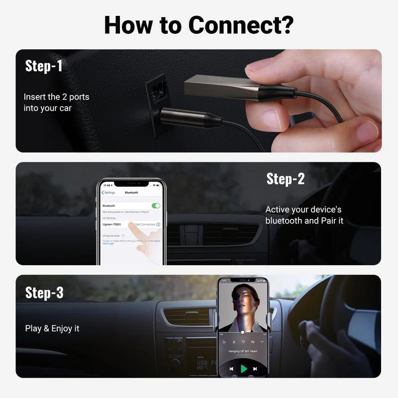 Bluetooth 5.0 Audio Receiver USB Cable Audio Adapter - Image 10