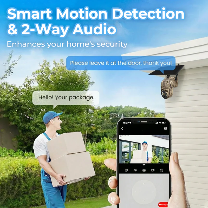 🥳2026 HOT SALE🥳💞50K+ SOLD!🏠⚡ 50% OFF! 4MP Solar PTZ Camera – 355° pan & tilt, eliminates blind spots. Built-in battery, solar rechargeable. Two-way talk, instant alerts. Tough enough for any weather. 🌧️🛡️ - Image 7