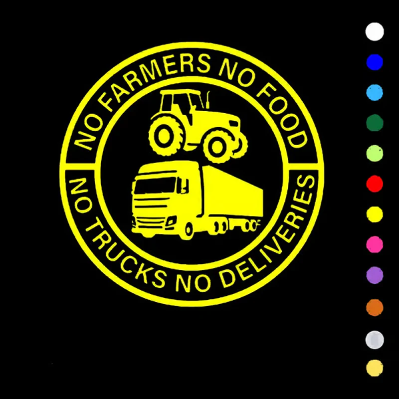 Car Vinyl Sticker: No Farmers No Food - No Trucks No Deliveries - Image 4