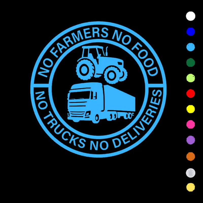 Car Vinyl Sticker: No Farmers No Food - No Trucks No Deliveries - Image 5