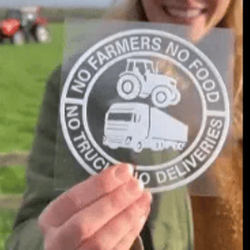Car Vinyl Sticker: No Farmers No Food - No Trucks No Deliveries - Image 8