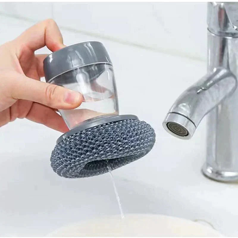 🔥Kitchen Soap Press Dispensing Palm Brush - Image 4