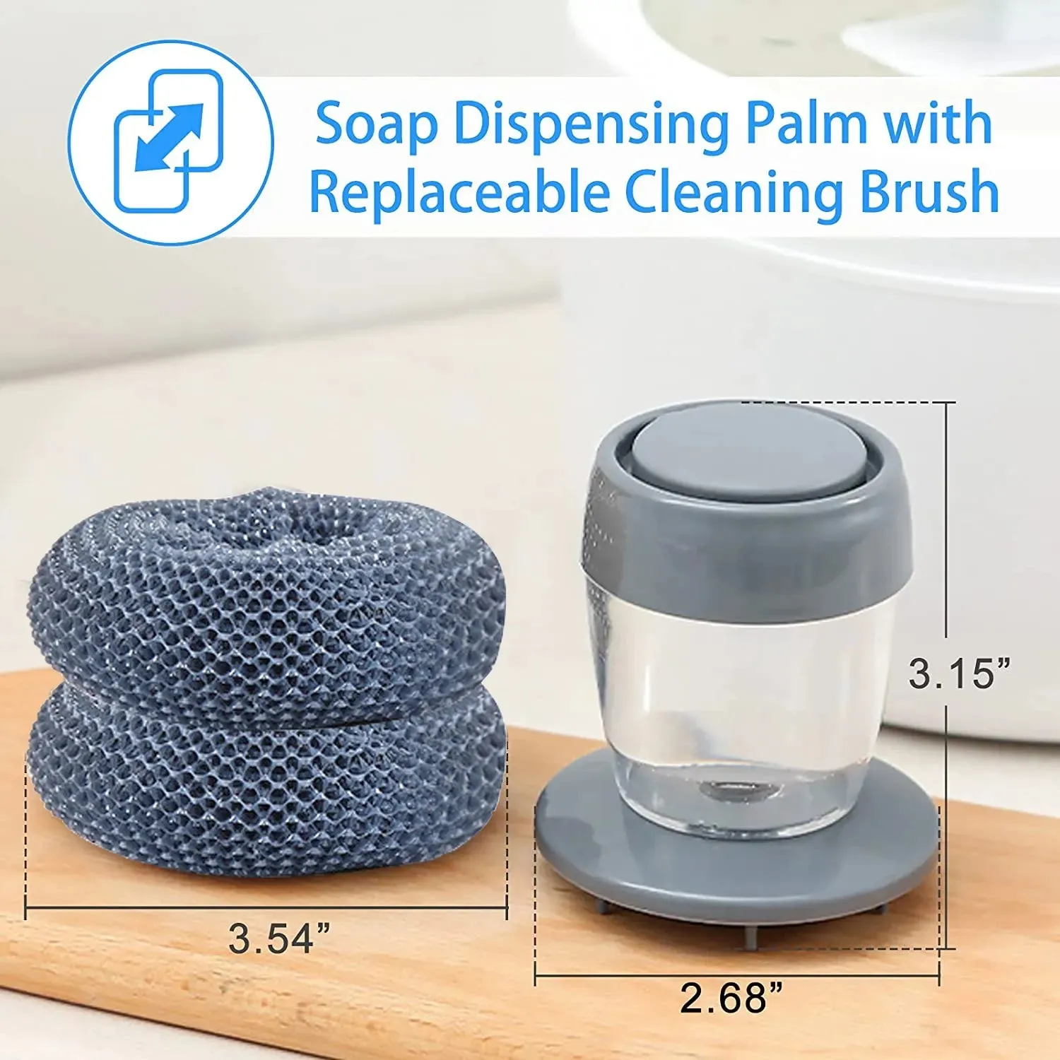 🔥Kitchen Soap Press Dispensing Palm Brush - Image 9