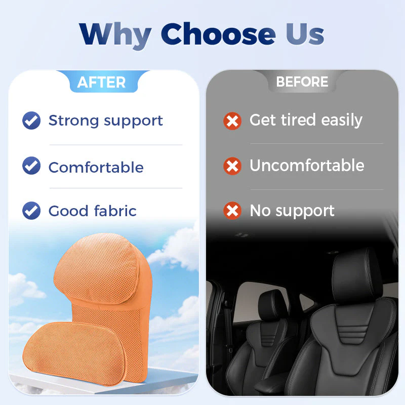 Comfortable Car Headrest & Lumbar Pillow - Image 4