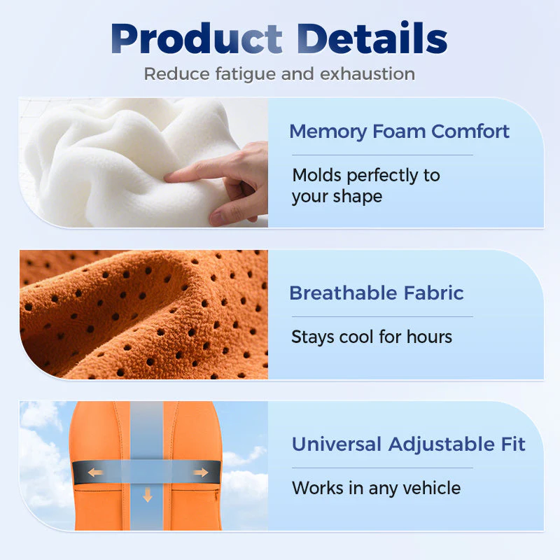 Comfortable Car Headrest & Lumbar Pillow - Image 6