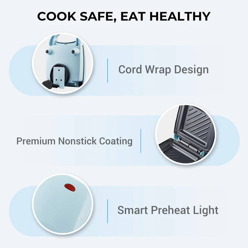 Compact Multi-Function Fast Heating Sandwich Maker - Image 7
