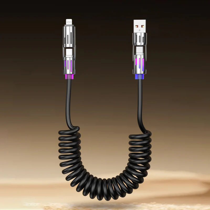 Compact 4-in-1 Retractable Car Charging Cable - Image 13