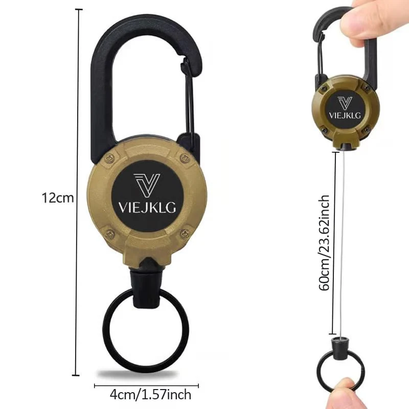🔑Retractable Carabiner Keychain – 65cm steel lanyard, 100,000 pull cycles. Lightweight & sturdy. - Image 10