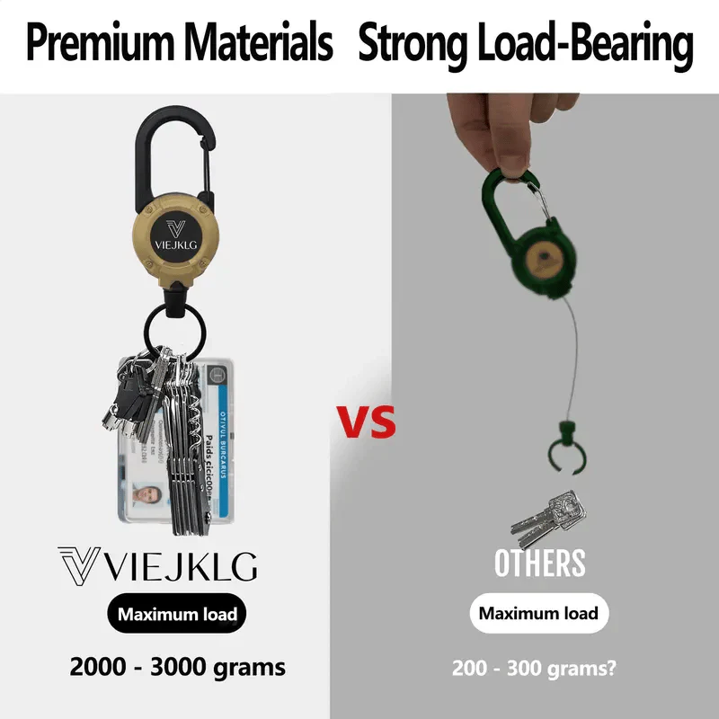🔑Retractable Carabiner Keychain – 65cm steel lanyard, 100,000 pull cycles. Lightweight & sturdy. - Image 9