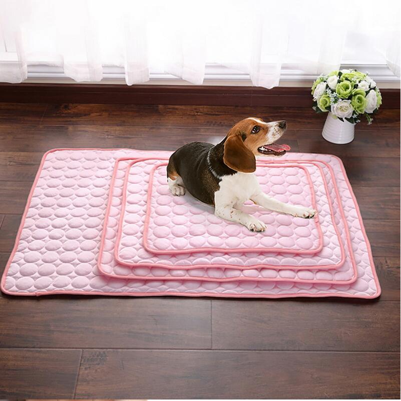 ❄️Give your furry friend a cool summer!🧊Pet Cooling Ice Silk Mat – Summer Cooling Pet Bed Pad for Dogs and Cats, Breathable Washable Sleeping Cushion for Indoor and Outdoor Use, Lightweight Cooling Crate and Sofa Pet Mat - Image 11