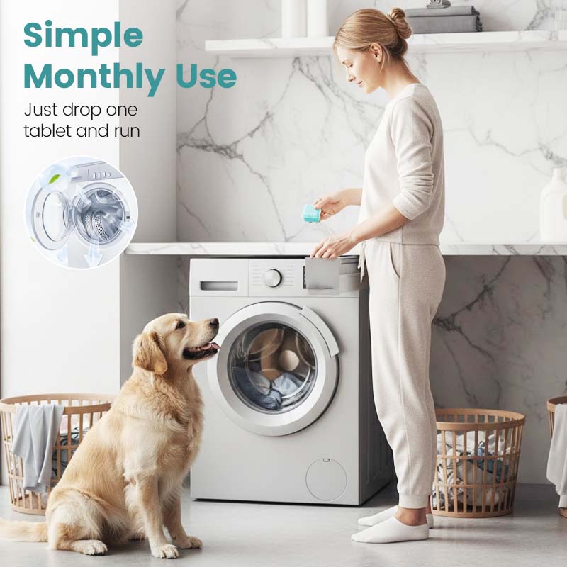 🌞 Spring into Savings: 50% Off🔥Washing Machine Cleaner for Pet Homes - Powerful Dander & Grime Remover | 12 Tablets for Monthly Maintenance - Image 4