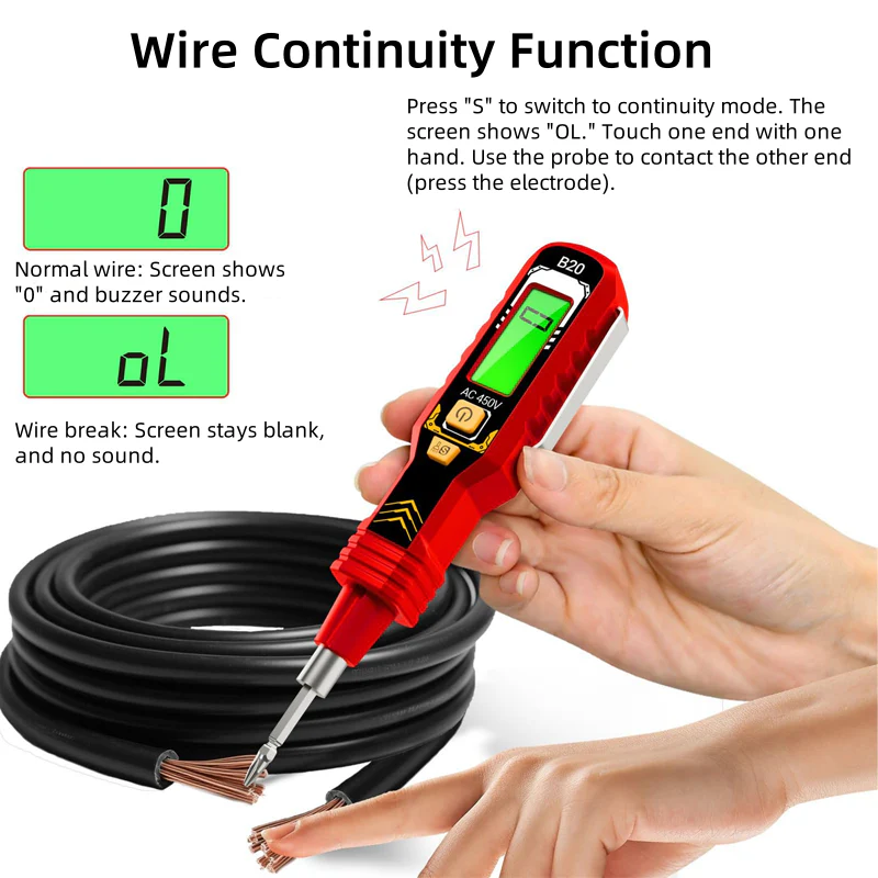 ✍️⚡Intelligent Non-Contact Voltage Tester - Safe & Efficient Electrician's Best Tool💡 - Image 2