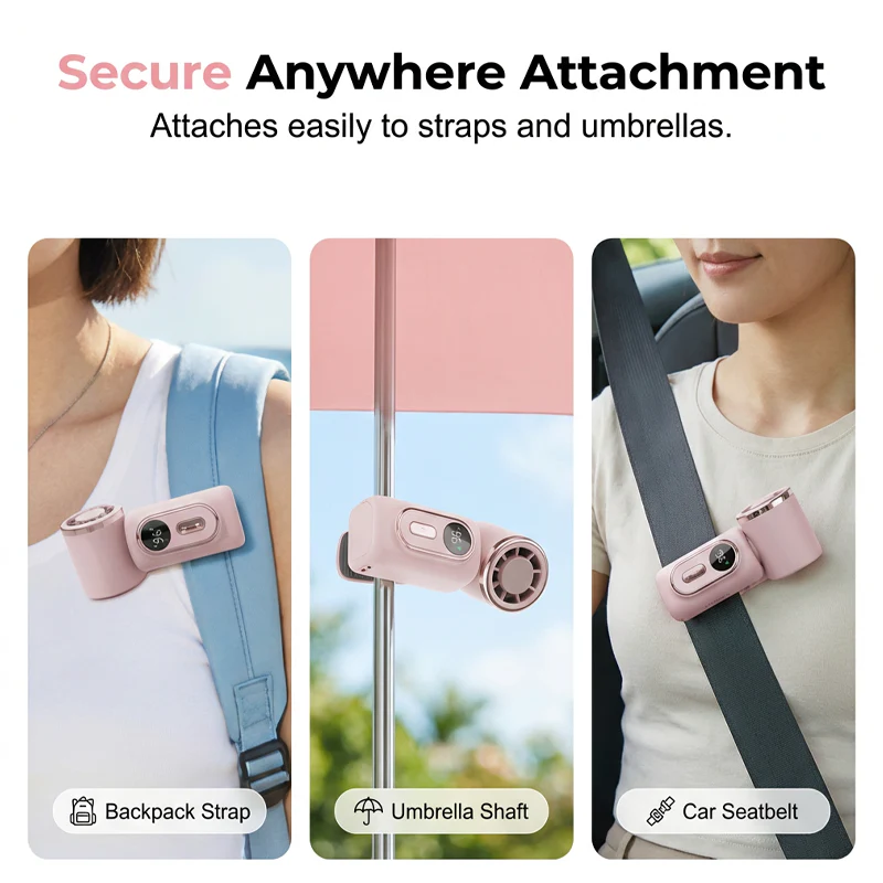 🔥Portable Clip-On Fan with LED Display!🌬️ Lightweight & strong wind, LED shows battery clearly. Clip anywhere, stay cool all day—super handy! - Image 5