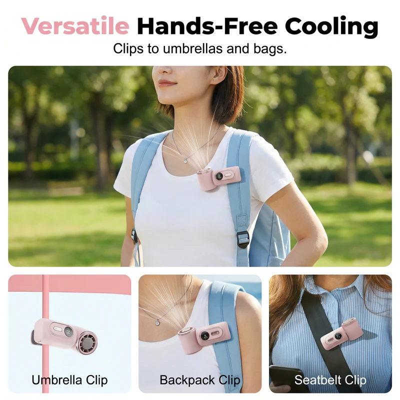 🔥Portable Clip-On Fan with LED Display!🌬️ Lightweight & strong wind, LED shows battery clearly. Clip anywhere, stay cool all day—super handy! - Image 6