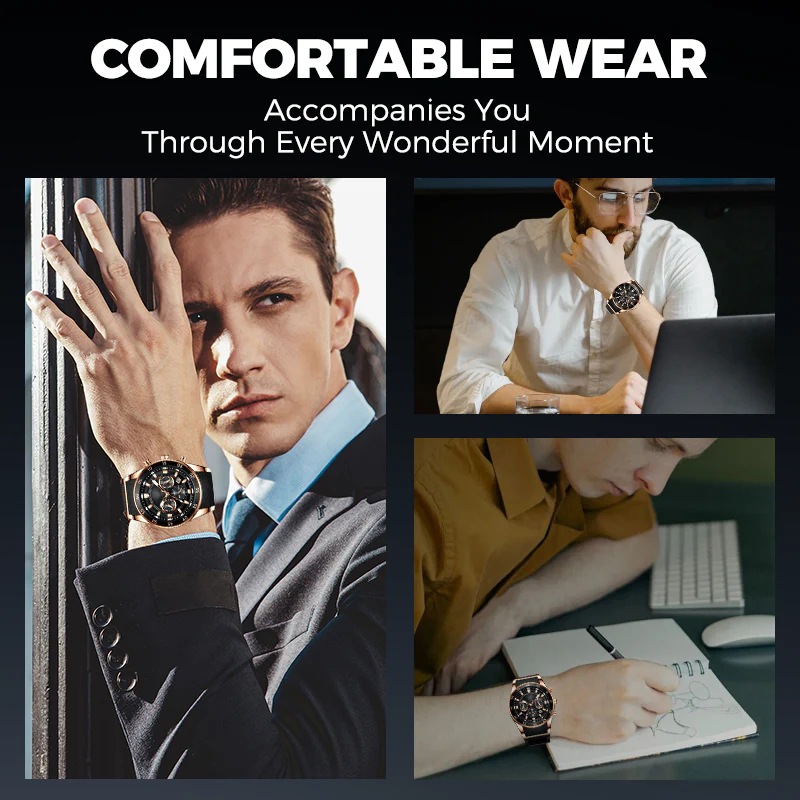 ⌚ 50% OFF NOW! ✨ Men's Waterproof Multifunctional Quartz Watch – Chronograph Design, Luminous Hands & Stainless Steel 🌊 - Image 4
