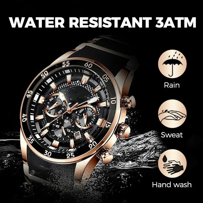 ⌚ 50% OFF NOW! ✨ Men's Waterproof Multifunctional Quartz Watch – Chronograph Design, Luminous Hands & Stainless Steel 🌊 - Image 6