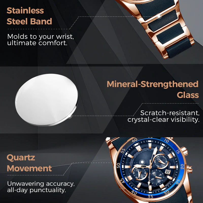 ⌚ 50% OFF NOW! ✨ Men's Waterproof Multifunctional Quartz Watch – Chronograph Design, Luminous Hands & Stainless Steel 🌊 - Image 7