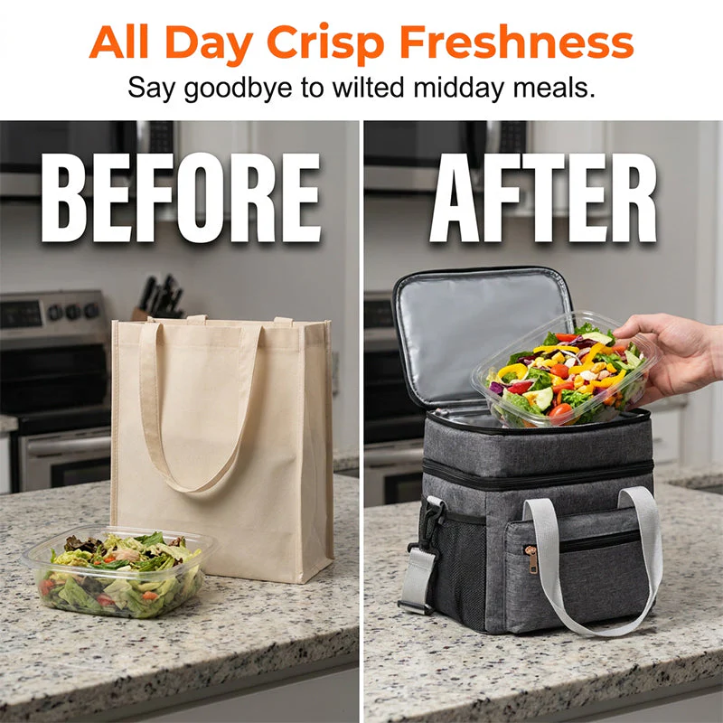 Double Layer Insulated Lunch Bag - Image 5