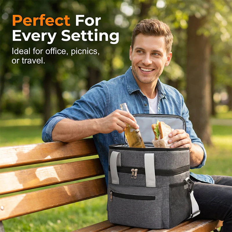 Double Layer Insulated Lunch Bag - Image 6