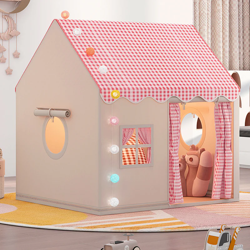 🏰 LIMITED-TIME 50% OFF! ✨ Dream Play Tent for Kids – Fairy Lights, Roomy Interior, Gingham Style 🌟 - Image 11