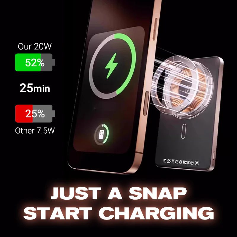💯 Ultra Thin Magnetic Portable Charger with Stand - Image 3