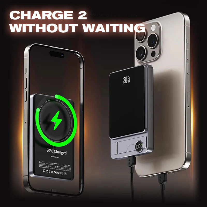 💯 Ultra Thin Magnetic Portable Charger with Stand - Image 5