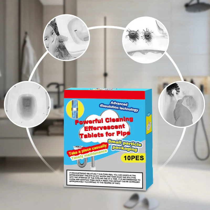 🔥50% OFF ❤️Powerful Cleaning Effervescent Tablets for Pipe, Fast Dissolve Hair Grease Clogs, Deodorizing Antibacterial Pipe Cleaner for Sink Toilet Floor Drain - Image 2